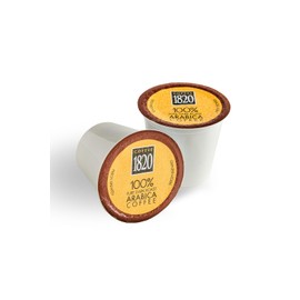 Café 1820 Classic Ground Coffee Cups, Premium Costa Rican Dark Roast, 100% Arabica, Compatible with Keurig Machines, 48 Pods