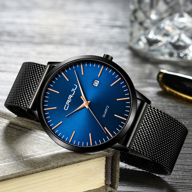 CRRJU Kajun 2172 new thin men's quartz movement business personality