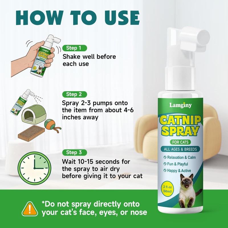 Catnip Spray for Cats with Silvervine, Enhance Playtime & Relaxation,
