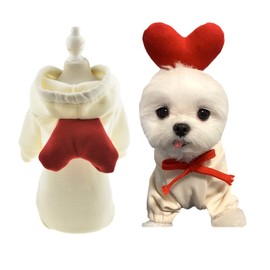 Dog Costume,Red Heart Dog Cat Hoodie Sweaters for Birthday Mother's Day Christmas,Holiday Clothes for Chihuahua Yorkie Poodle (XX-Large, Red)