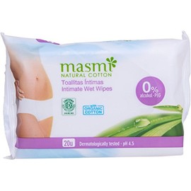 MASMI Natural Cotton Organic Intimate Care Wipes, Pack of 20