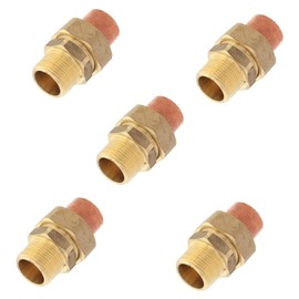 EZ-FLUID Plumbing 3/4" Nominal (7/8" OD) LF Brass Copper Pipe Union C x Male Iron Threaded (Copper Sweat Sockets X MIP) Connection Copper Fitting,Straight (5 Packs)