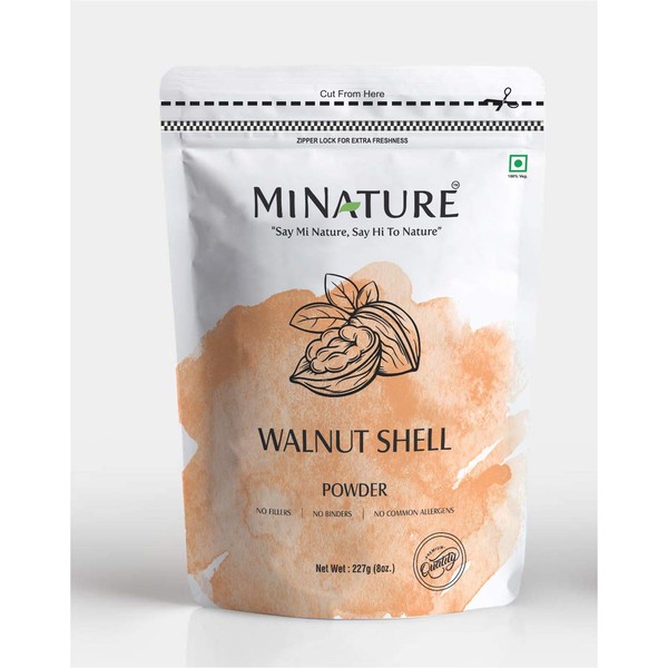 Natural Walnut Shell Powder with Resealable Zip Lock Pack, No Silica and Any Artificial Additives for Homemade Natural Scrub 227g, 1/2lbs, 8oz( packaging may vary )