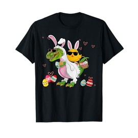 Bunny Chicken Riding Dinosaur T Rex Egg Hunt Dinosaur Easter T-Shirt