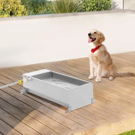 Automatic Livestock Water Trough, 2 Gallon Stainless Steel Water Bowl with Float Valve, Self Filling Water Trough for Dogs, Horse, Goat, Pig, Sheep