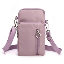 oioiso Women's Smartphone Shoulder Bag, Smartphone Pouch, Cute, Simple, Stylish, Smartphone Pochet, Small, Lightweight, Compact, Waterproof, Vertical Shoulder Pouch, smoky pink