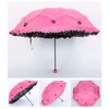 Honeystore Princess Lace Ultraviolet-Proof Folding Umbrella Anti-uv Dome Parasol Fuchsia