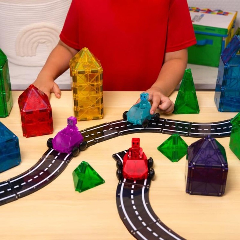 MAGNA-TILES Magna Tiles In Motion Toy Building Blocks with Vehicles