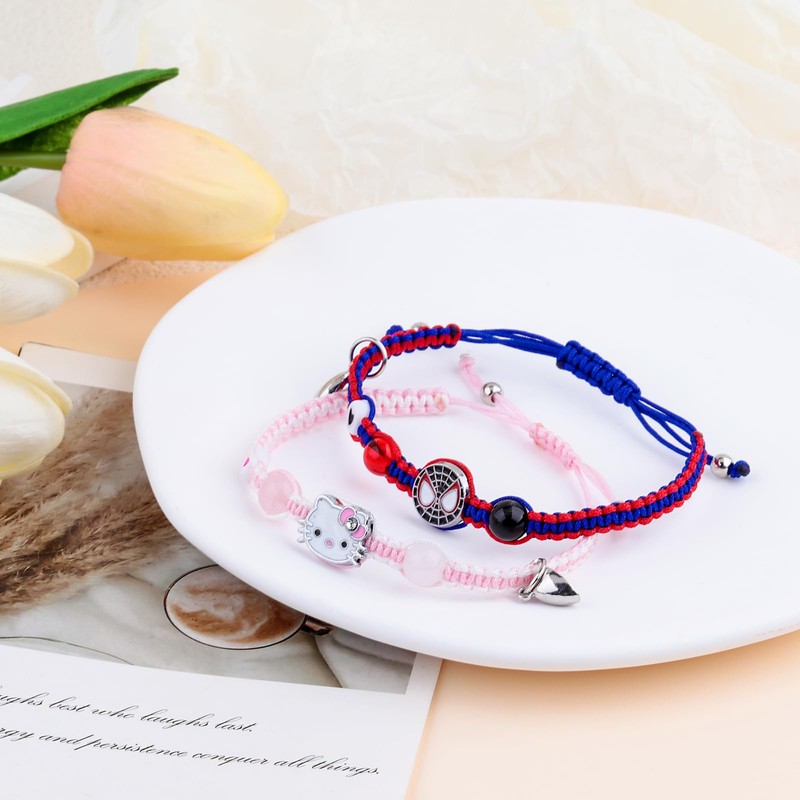 Couples/Friendship Matching Bracelets,Bat/Spider/kitty Bracelets Set, Valentine's Day Birthday Jewelry Gifts