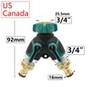 Water Control 2-Way Garden Hose Splitter for Outdoor Faucets –