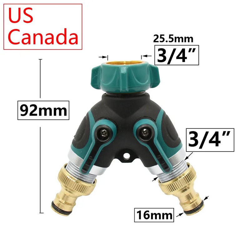 Water Control 2-Way Garden Hose Splitter for Outdoor Faucets –