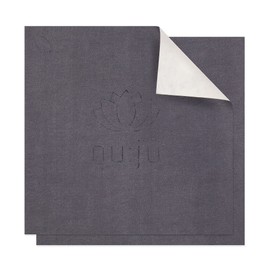 Nu: Ju Microfiber Towel 2 in 1 incl. Case | for Strong Make-Up Removing Skin with just water Antibacterial Hypoallergenic Gentle On The Skin, Long Lasting and Machine Washable at up to 95 °C, , 25 x 25 cm, , dark grey,