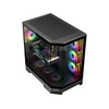 DIYPC Vanguard-F1-BK -Black Dual USB3.0 and Type C Tempered Glass