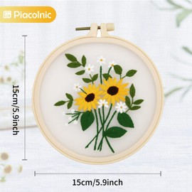 Embroidery Kit, 3 Kits cross stitch kit, Cross Stitch Kit for Adult Beginners with Instruction Color Threads Hoops Scissors and Needle for Craft Lover Hand Stitch