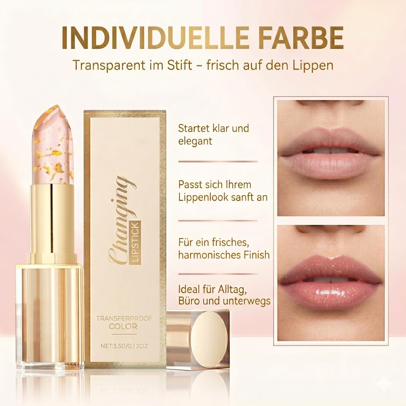 Pack of 2 Women's ColourChanging Lipstick with Gold Leaf, Adjustable