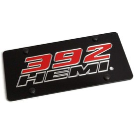 Eurosport Daytona - Compatible with Chrysler 392 Hemi Black Acrylic License Plate