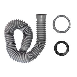 Qrity Flexible Waste Pipe, Sink Waste Pipe, Inner Diameter 45 mm, Drain Down Pipe, Extendable 370 mm to 700 mm