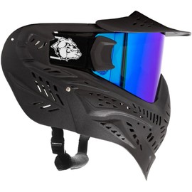 Maddog HK Army HSTL Paintball Airsoft Mask Goggle System | Replaceable Thermal Dual-Pane Anti Fog Lens | Adjustable Full-Face Safety Certified Protection - Black with Ice Lens