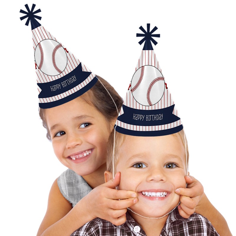 Batter Up - Baseball - Cone Happy Birthday Party Hats