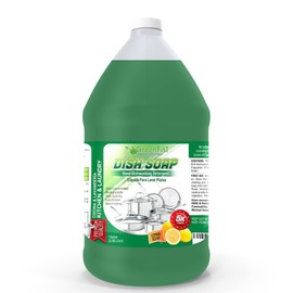 GreenFist Dish Soap Professional Detergent Liquid Pot & Pan Dish-Wash - Light or Heavy Use (Green Dish Soap 1 Gallon)