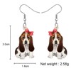 BAMAY Adorable Basset Hound Earrings Acrylic Dangle Drop Funny Puppy
