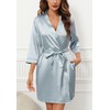 Women's Satin Robes Short Silky Bathrobes Bridesmaid Party Dressing Gown