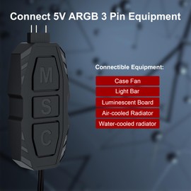 DS Mini ARGB PC Fans Controller Kit with One-to-One Matching Function for ARGB Computer Case Fans, PC ARGB Heat Sink (3 Pin, 14 Key, SATA Power, 5th Gen)