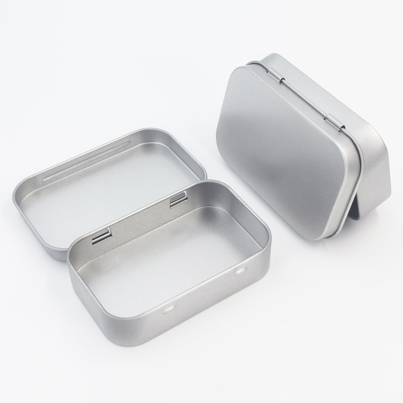 Goodma 20 Pieces Rectangular Metal Empty Hinged Tins Containers Basic