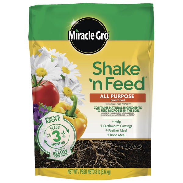 Miracle-Gro 3002010 Shake 'N Feed All Purpose Continuous Release Plant, 8 lb, Brown/A
