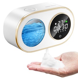 VKM Automatic Soap Dispenser Touchless Foaming Soap Dispenser Wall Mount Auto Electric Hands Free Modern Smart Dish Hand Foam Soap Dispensers for Bathroom and Kitchen(Foam-White)