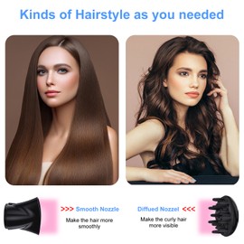 Pretfy Professional Hair Dryer Blow Dryer 2 Speed and 3 Heat Setting Quick Dry Light Weight Low Noise Hair Dryers with Diffuser Concentrator Comb
