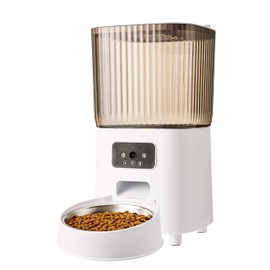 Automatic Dog Feeder with Camera, Ultra Clear Video Night Vision, APP Control, Two-Way Voice Interaction. Large Capacity Food Storage, Picture Motion Detection, Timing Feeding (5L-Single-Bowl)