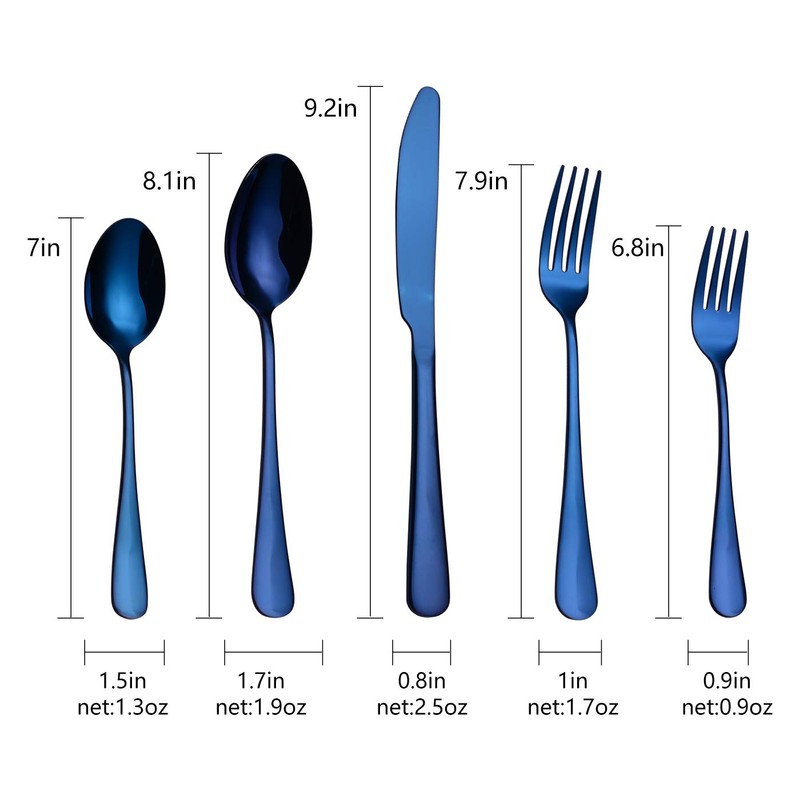 Flatware Set for 1, 5-Piece, Stainless Steel Silverware Cutlery Tableware
