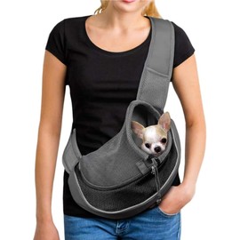 XGOPTS Dog Carrier Bag Adjustable Carry Bag Dog up to 5 kg Breathable Sling Dog Outdoor Dog Bag for Small Dogs Cats Black