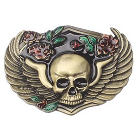 Skull Belt Buckle for Men, Viking Skull Wings Belt Buckle, Gothic Skull Head Belt Buckle, Flower Rose Skull Belt Buckle, Western Cowboy Belt Buckle, Vintage Punk Rock Skull Belt Buckle Gifts