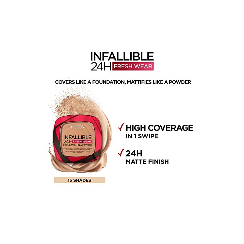 L'Oréal Paris Infallible 24H Fresh Wear Foundation in a Powder,