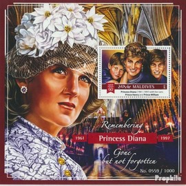 Prophila Collection Maldiven Block 884 (complete edition) 2015 Princess Diana (stamps for collectors) British Royal House