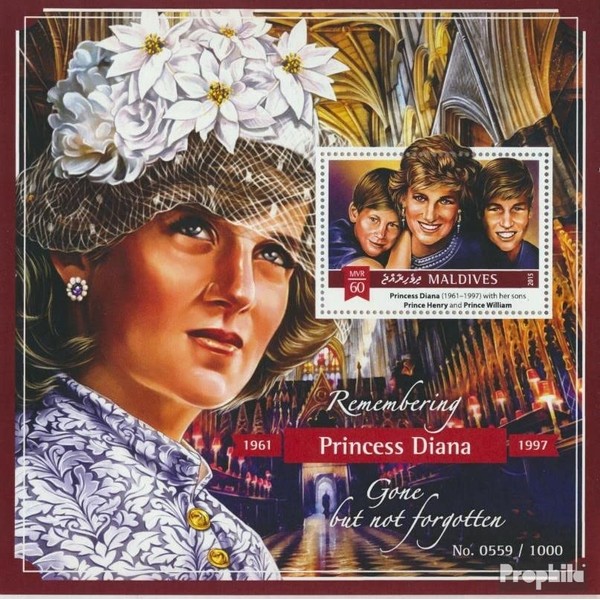 Prophila Collection Maldiven Block 884 (complete edition) 2015 Princess Diana