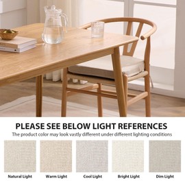 Ruqmuis Chair Cushions for Dining Chairs, 2" Thick Seat Cushions for Kitchen Chairs, D-Shaped Chair Pads with Washable Cover, Ties and Non Slip Backing, 17'' x 16'', Set of 4, Beige