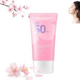 Sakura Sunscreen SPF 50, Protector Solar en Crema, Resistente al Agua y Sudor hasta 80 Minutos, Ideal para Pieles Sensibles y Todo Tipo de Piel       