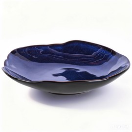 Blue Ceramic Decorative Bowl –8.3" Small Trinket Dish, Fruit Bowl, Candy Dish, Key Bowl for Entryway Table, Jewelry & Ring Dish, Porcelain Catchall Dish for Kitchen, Bedside, Living Room Home Decor