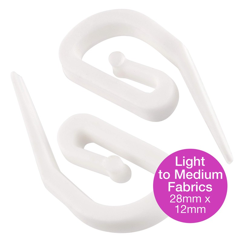 White Plastic Curtain Hooks | Hooks For Pencil Pleat, Window,