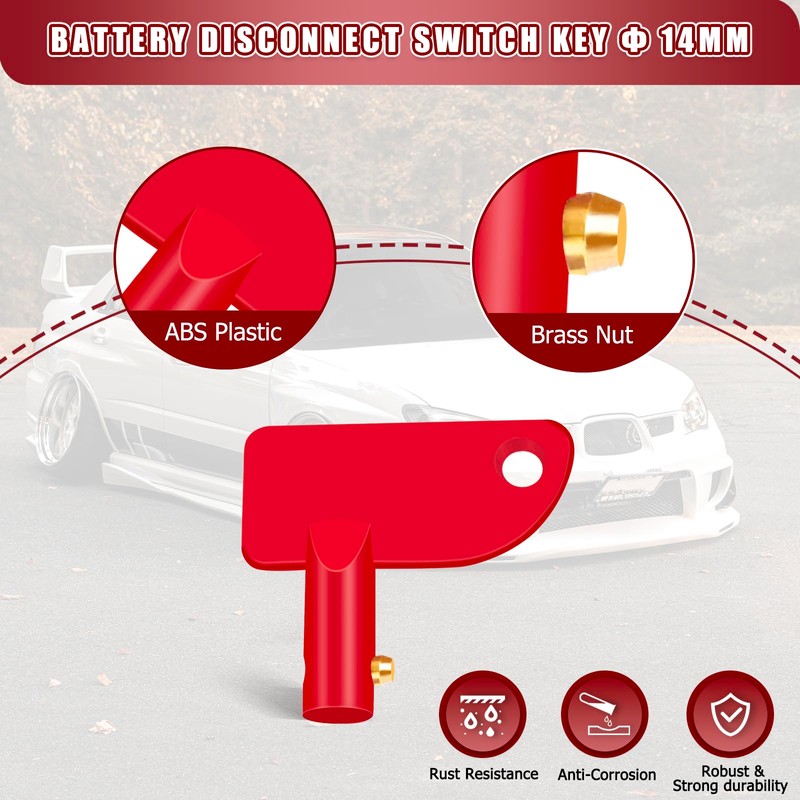 Battery Disconnect Key Ø14mm 4 Pcs, Battery Disconnect Switch Key