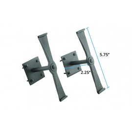 Renovators Supply Manufacturing Shutter Dogs Pair 5.75 in. Black Wrought Iron Propeller Design Shutter Dogs with Mounting Hardware