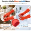 ThxToms Rubber Dishwashing Cleaning Gloves (2-Pair) - Fleece Lined, Reusable,