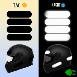Wraplab - Set of 8 reflective stickers for motorcycle helmets - Approved in France - High visibility at night - Made in France