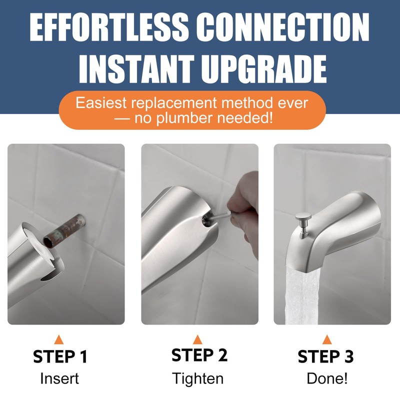 Tub Spout with Pull Down Diverter – Slip-Fit Bathtub Faucet