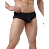 YATEEN Mens Traceless Underwear Ice Silk Briefs 4-pack Black Large