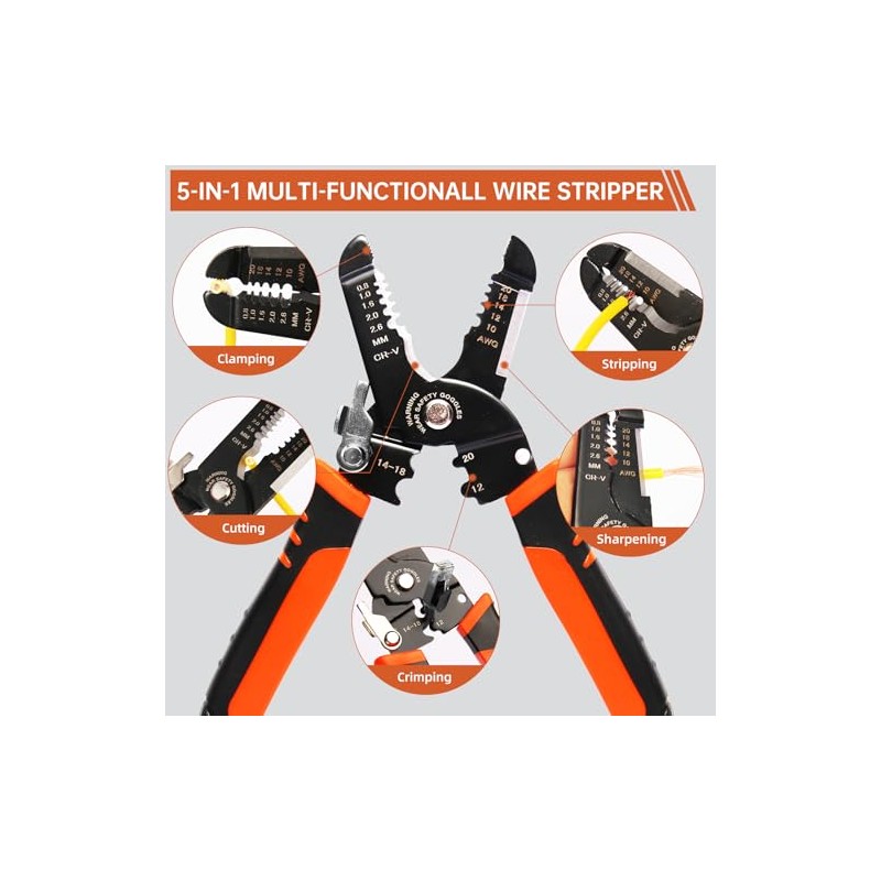 Wire Stripper, 3-rd Generation Wire Strippers or Crimping Tool, 5-IN-1