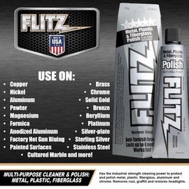 Flitz Multi-Purpose Metal Polish Paste - 5.29oz Tube of USA-Made Metal Scratch Remover - Works on Stainless Steel, Chrome, Aluminum, Plastic, Jewelry - Non-Abrasive Cleaner & Rust Remover (1 Pack)